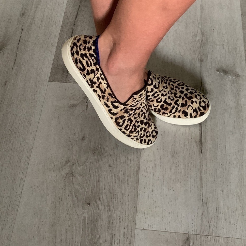 Rothy's Camo Cat 'The Sneaker' slip on W8.5 animal print washable - Picture 14 of 15